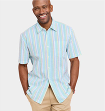 Pegasus Short Sleeve Stripe Seersucker Shirt - MF691